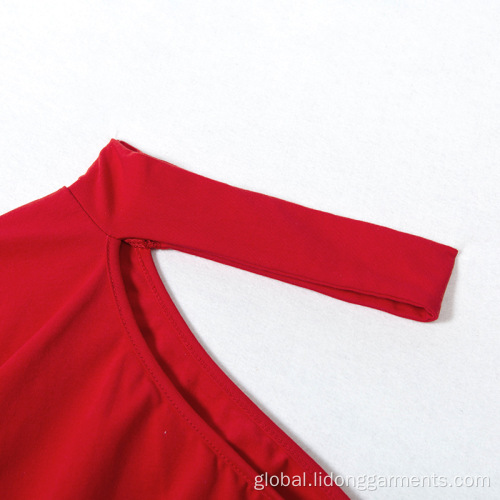 EVENING DRESS Design Sexy Plain Slim One Shoulder Drawstring Women Manufactory